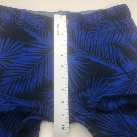 Wonder Nation Boy's Size 14 Adjustable Waist Flat Front Short Blue Palm Leaf New - Picture 11 of 13